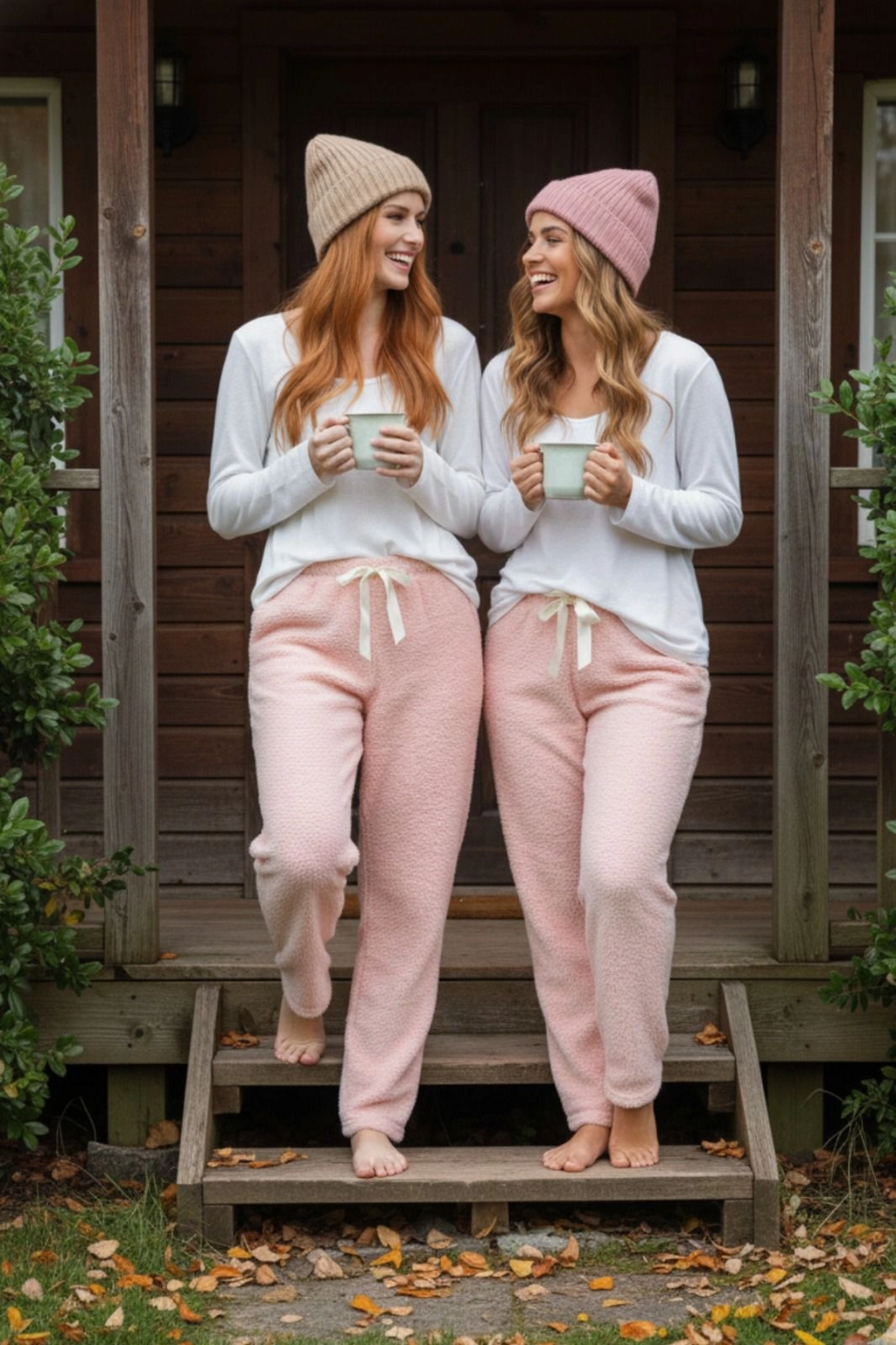 Peluşlu pijama alt pembe nr