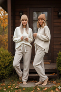 Peluşlu pijama alt bej nr