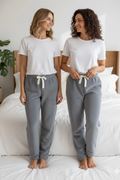 Peluşlu pijama alt koyu gri nr