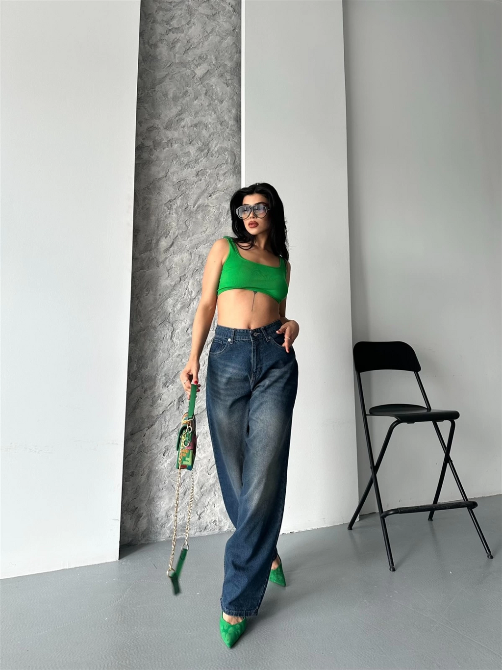 Baggy süper taş bıyık yıkama kahve tint jeans pantolon d2007