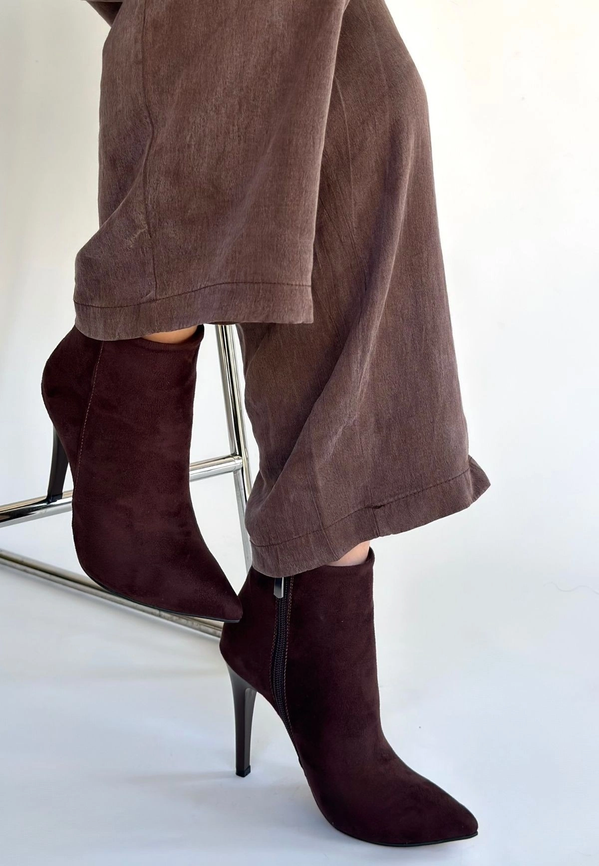 Blan Acı Kahve Süet Topuklu Bot