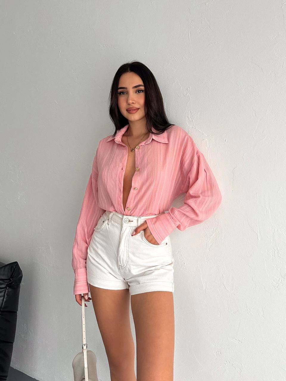Çizgili oversize gömlek
