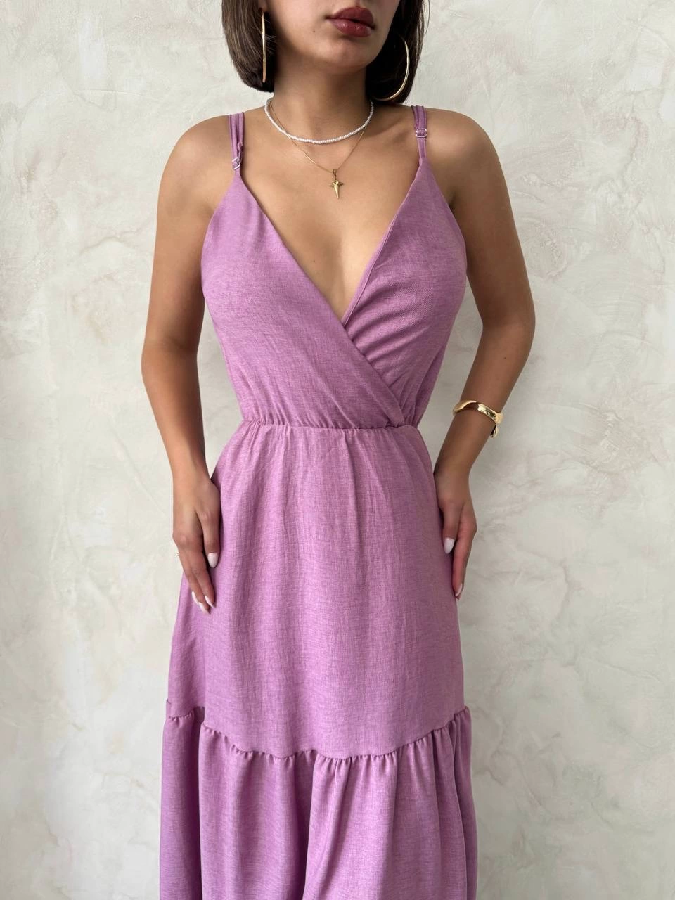Fırfırlı katlı elbise s255049