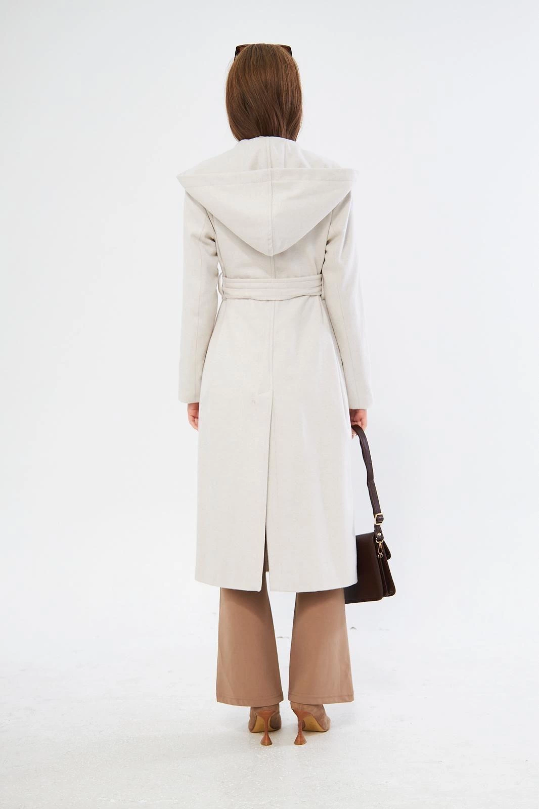 kapşonlu kaşe kaban