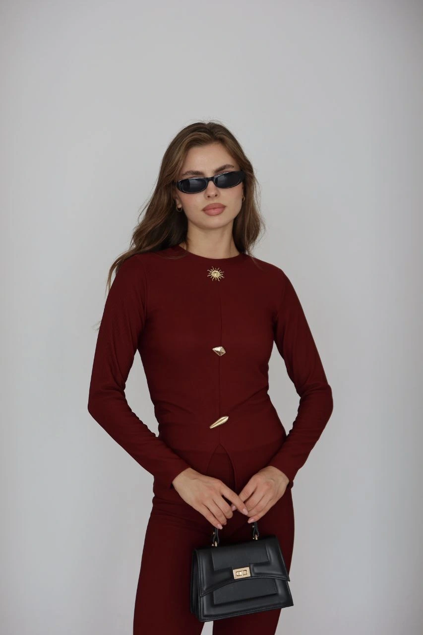 Ottoman alt üst takım bordo pt510442