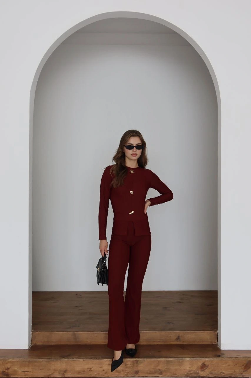 Ottoman alt üst takım bordo pt510442